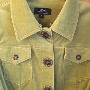 Lime Green Tribal corduroy jacket.